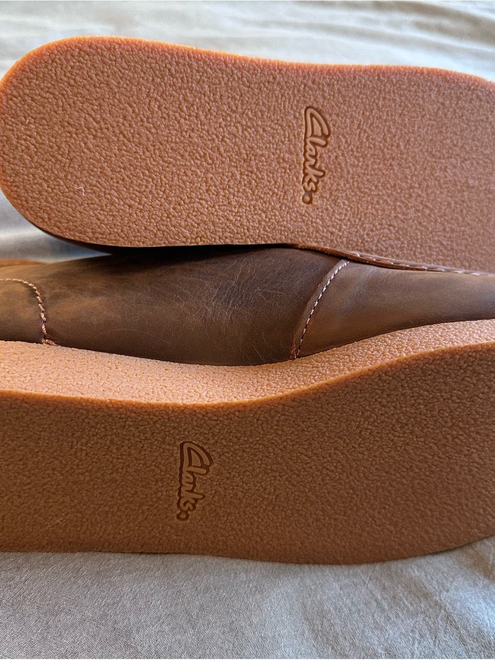 Clarks Brown Leather Crepe Wedge Sneakers